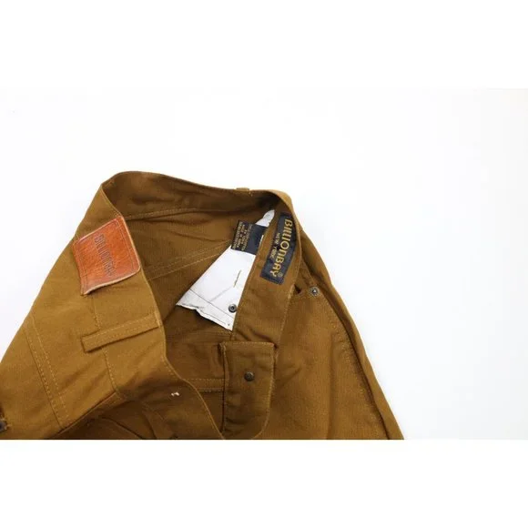 NOS Vintage 90s Streetwear Mens Size 30x31 Baggy Fit Wide Leg Denim Jeans Brown